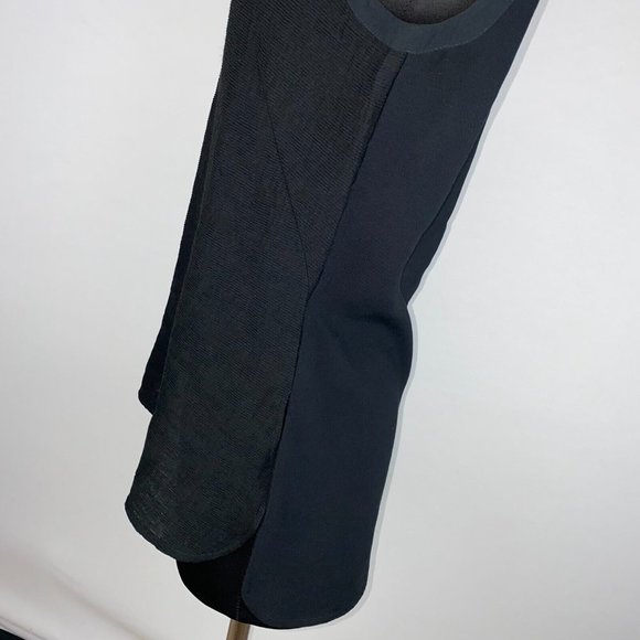 Nic + Zoe XS Black Textured Front Partial Back Zip Tank Top Hi-Lo Slit Sides - Picture 8 of 12